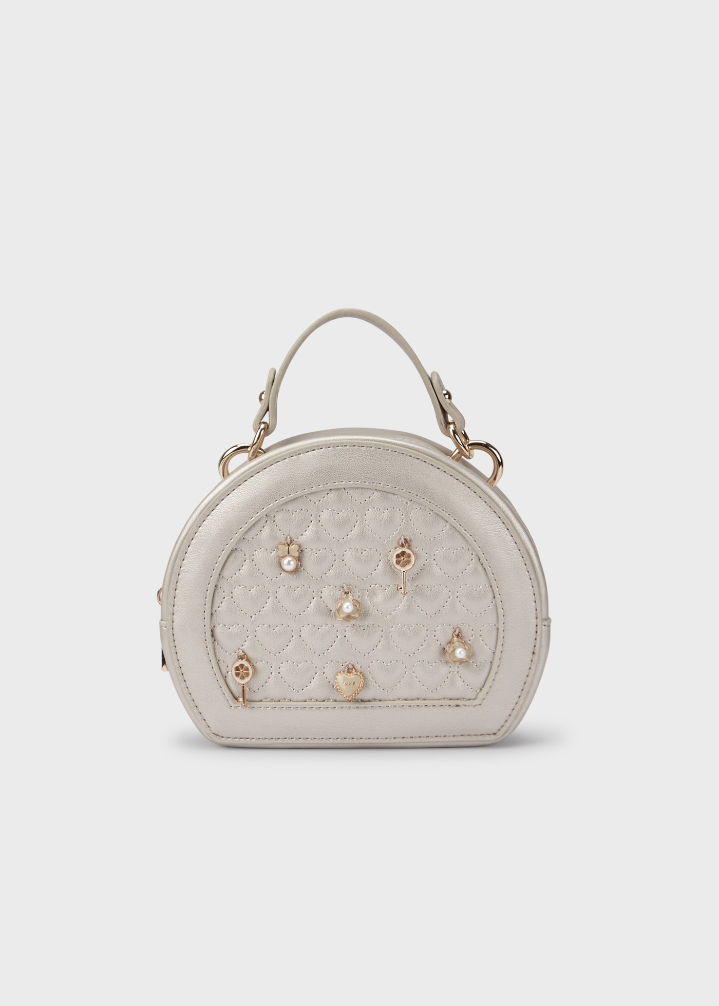 Bolsa com efeito acolchoado e detalhes decorativos para meninas