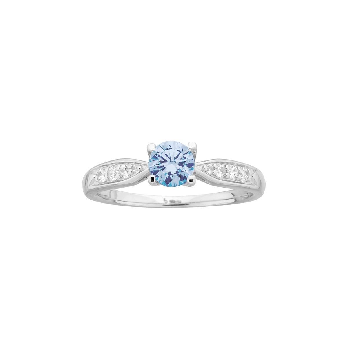 Bague de fiançailles en Argent avec spinelle bleu topaze