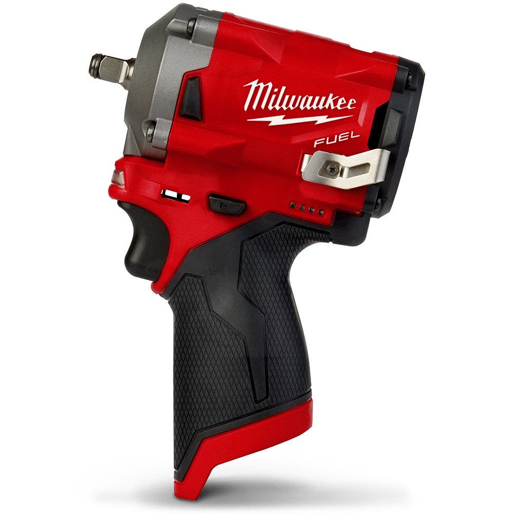 Kit de chave de impacto curta Milwaukee 12V FUEL™ 2 x 2,0Ah 3/8