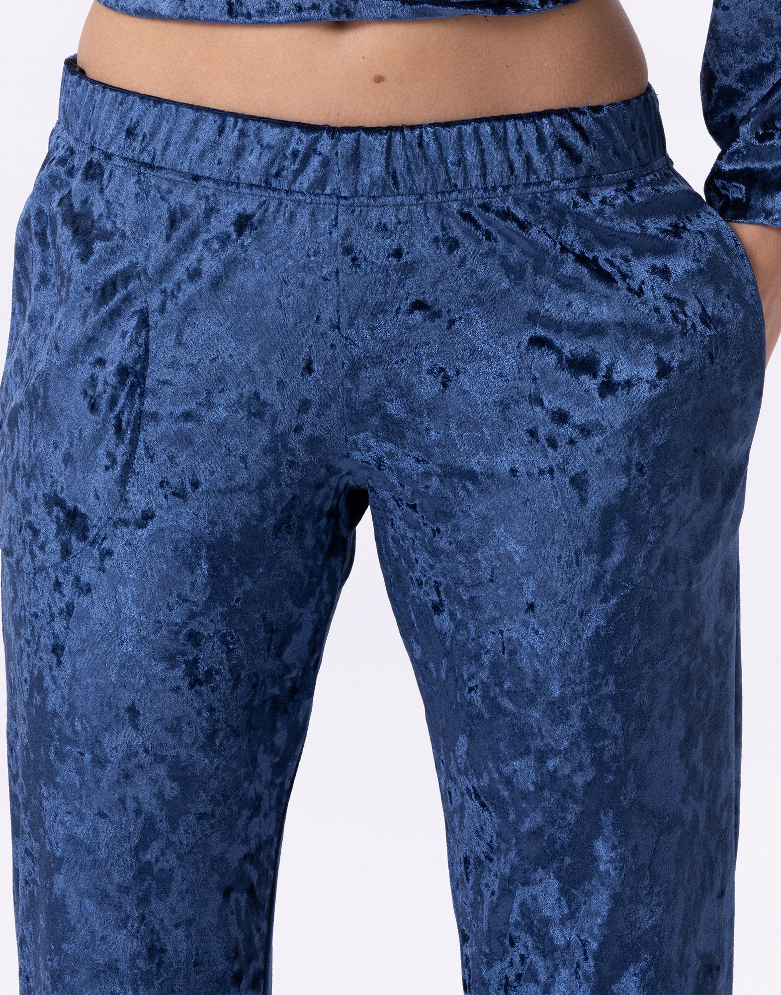 PLATINE 802 - Jogging en panne de velours | Bleu