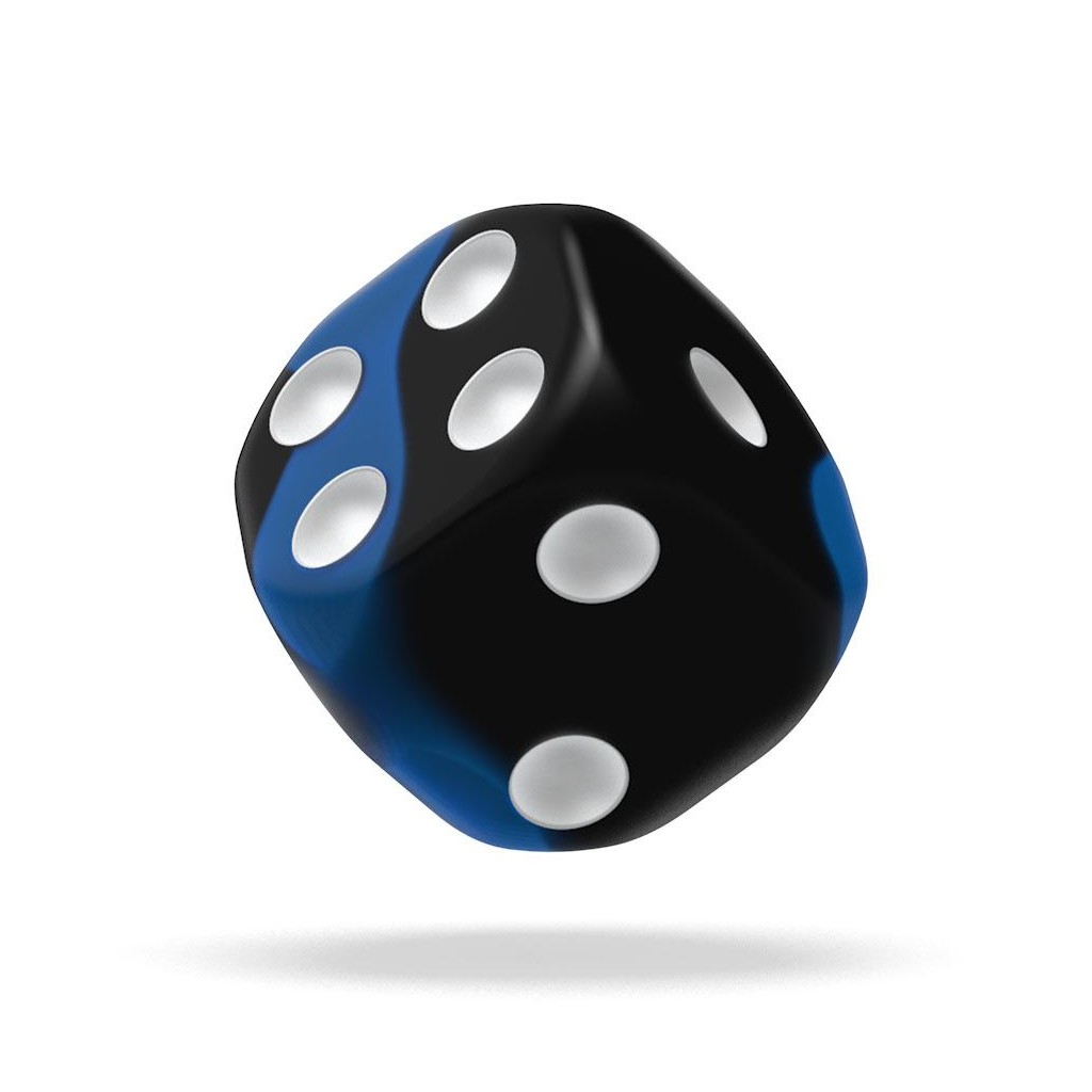 Oakie Doakie Dice dés - D6 12 mm Glow in the Dark (36) Deep Ocean