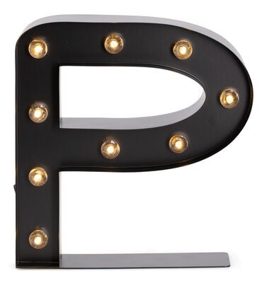 Minitude Bokstavlampe P, Svart