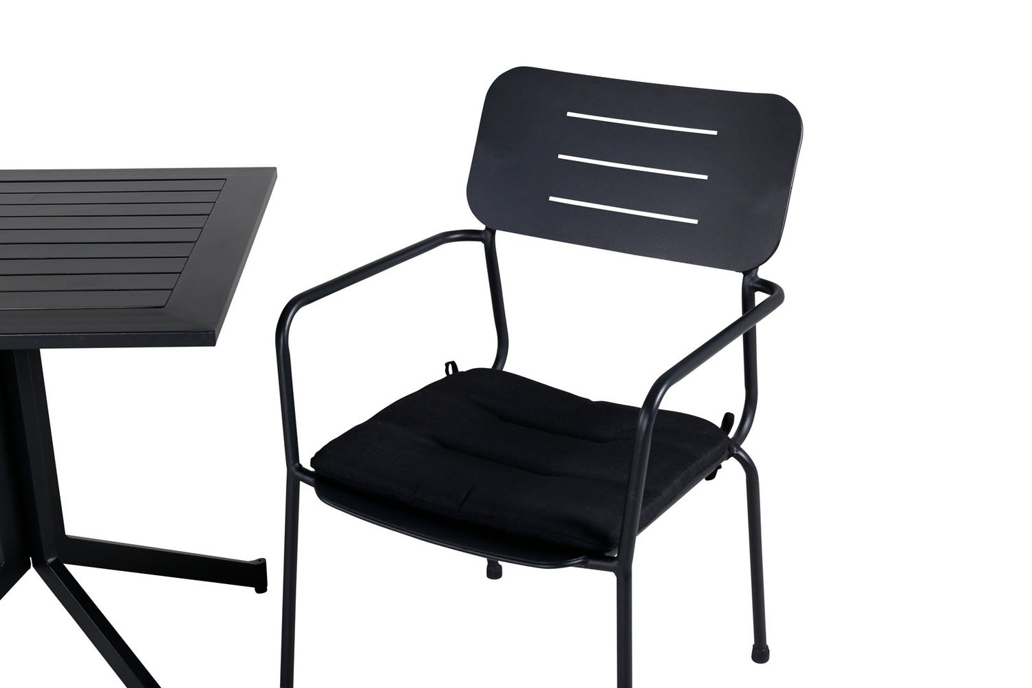 Way tuinset: tafel (70x70cm) en 2 stoelen, zwart. 70 x 70 x 72 cm