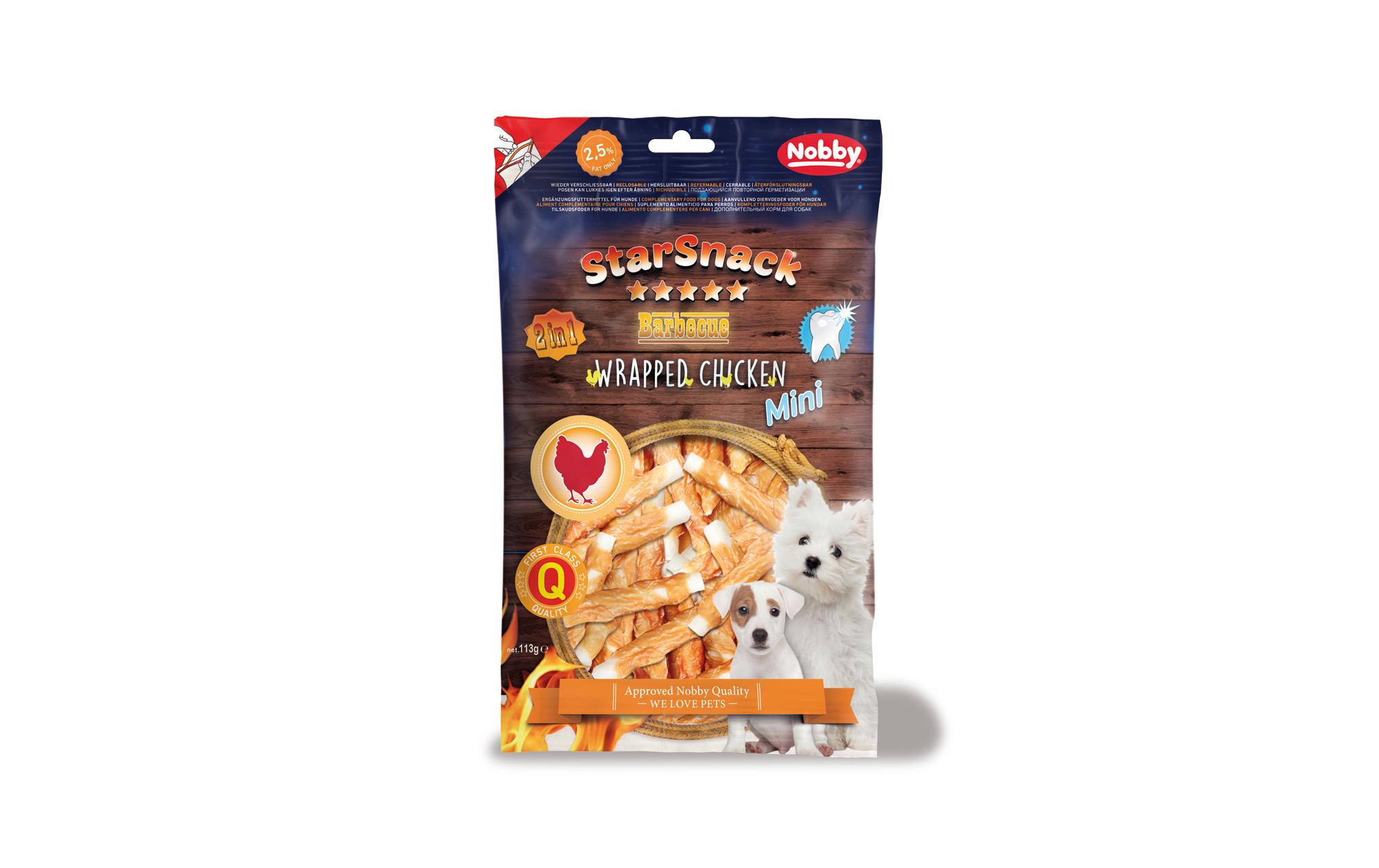 Kausnack StarSnack Barbecue MINI Wrapped Chicken, 113 gKauspass für Hunde