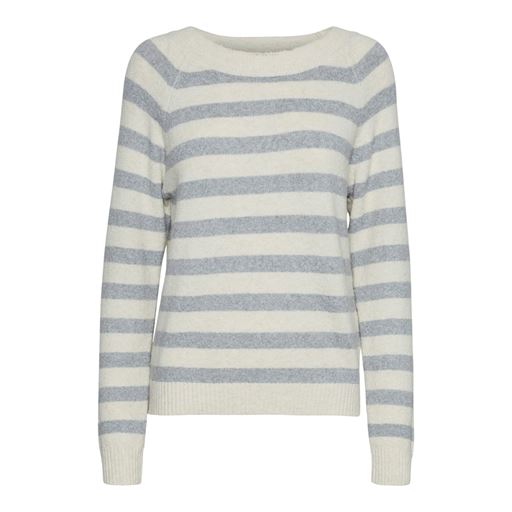 Vero Moda Doffy LS Striktrøje, Birch/Light Grey Melange, L