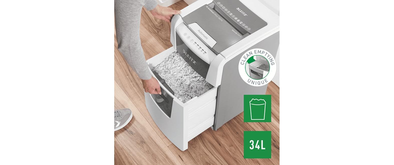 Aktenvernichter IQ Autofeed Small Office, P-4, 100 Blatt<br>Automatischer Dokumentenvernichter (auto) mit Partikelschnitt für sichere Vernichtung vertraulicher Unterlagen