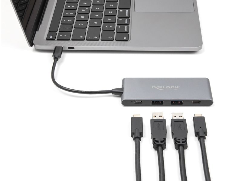 Delock USB-Hub 2 x USB Typ-A / 2 x USB Type-C 10 Gbps Delock 4 Port USB Type-C Hub mit 2 x USB Typ-A und 2 x USB Type-C 10 Gbps