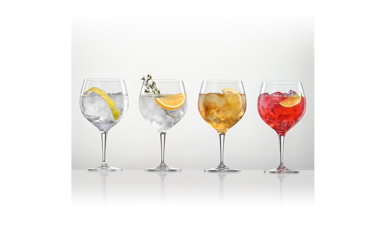 Gin Glas Special 630 ml, 4 Stück, TransparentGin-Tonic-Gläser-Set aus Kristallglas