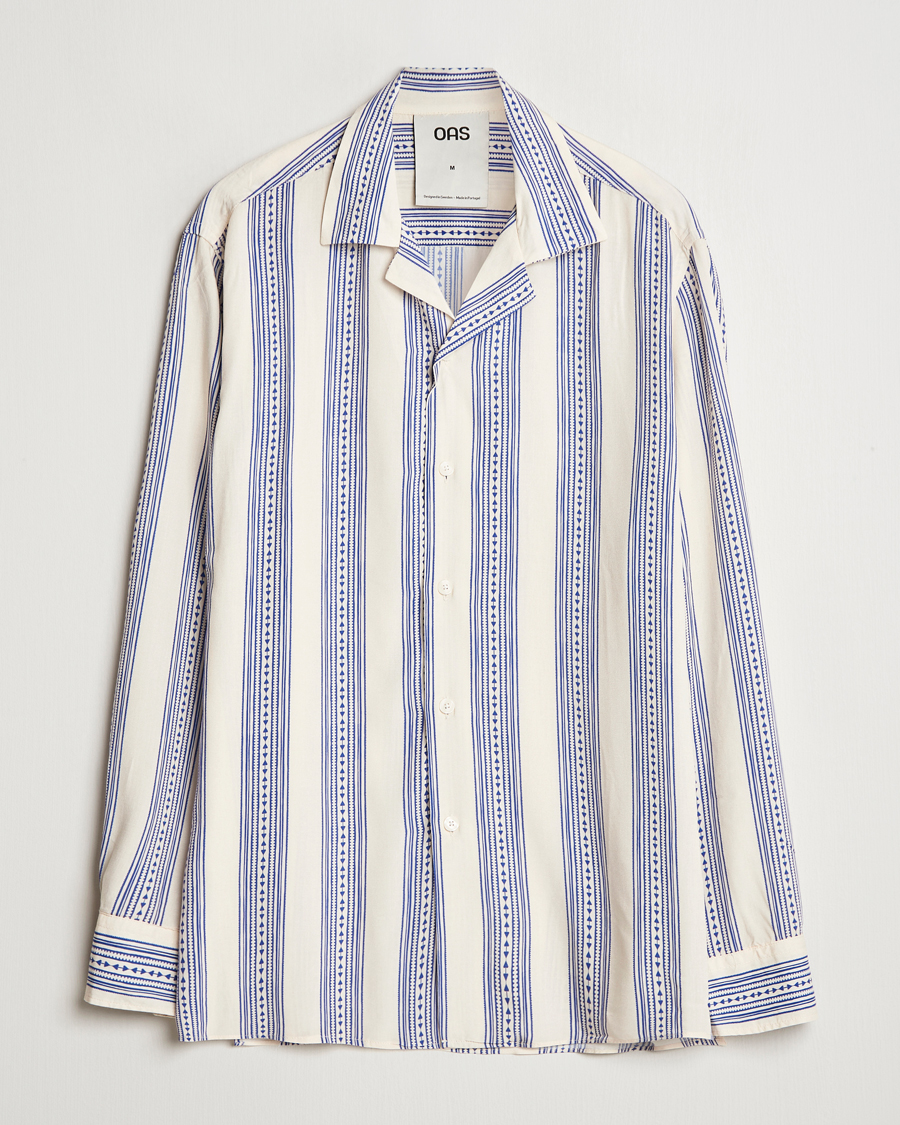 OAS Havana Long Sleeve Viscose Shirt Blue/White