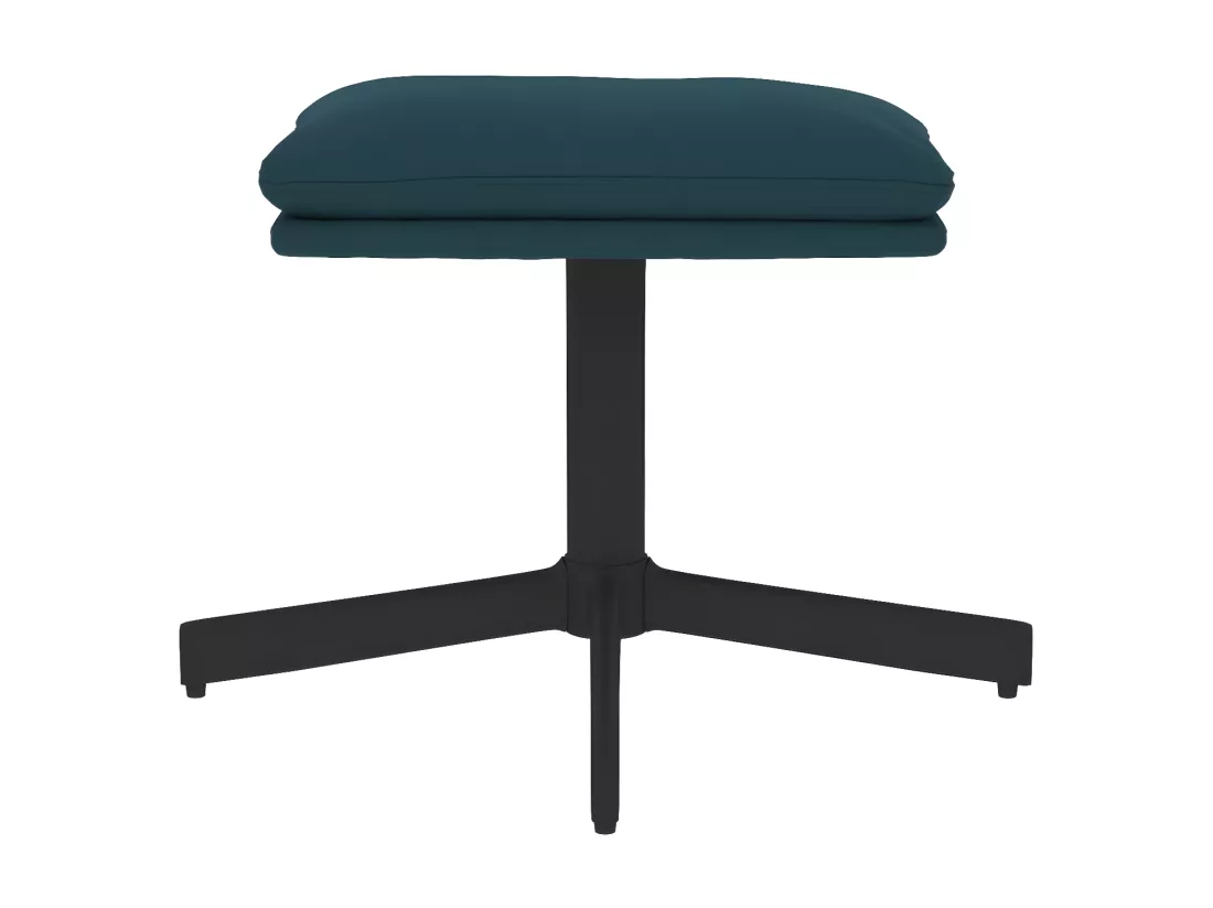 Chaise de relaxation avec tabouret Bleu Velours