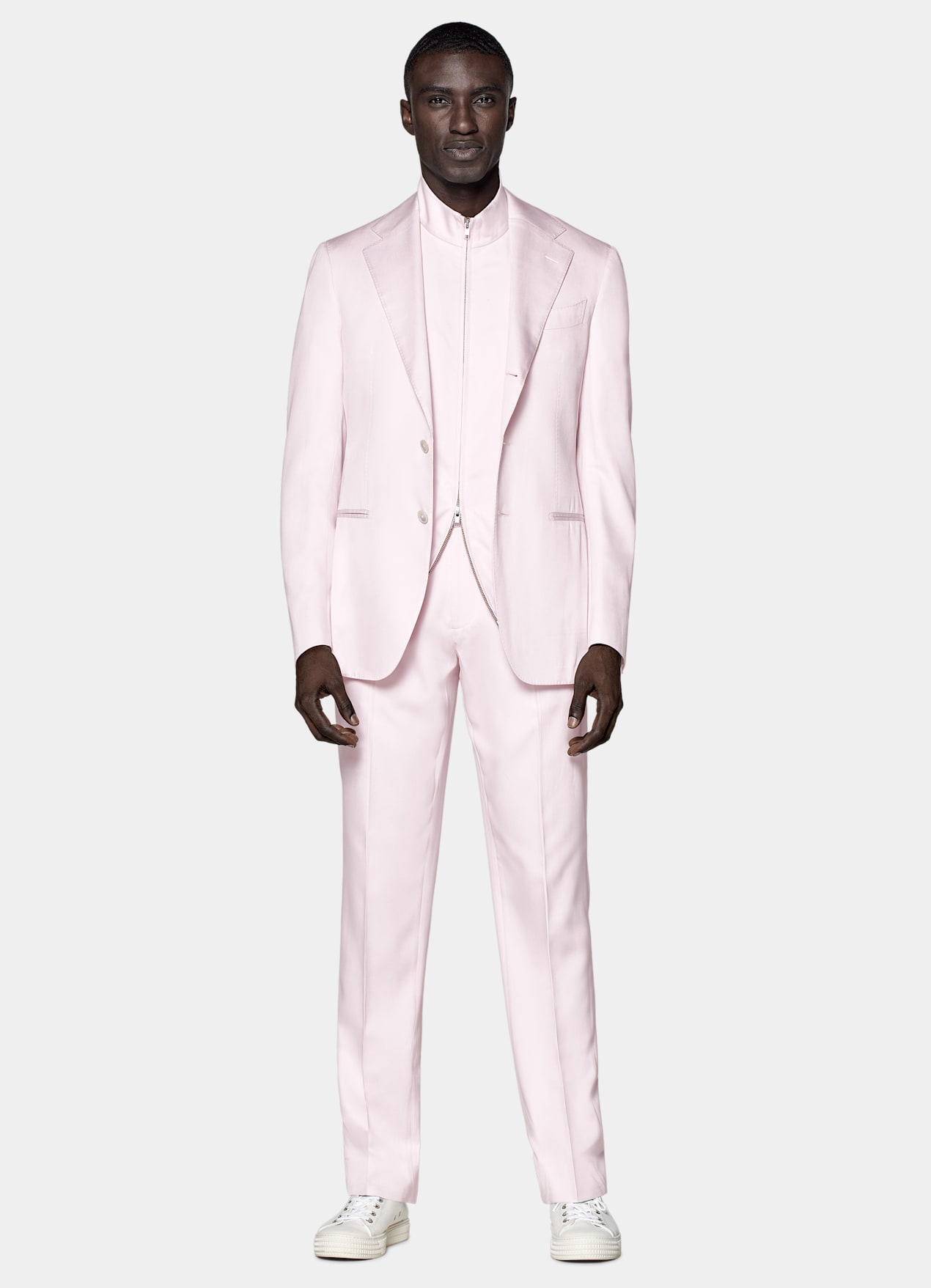 Costume Havana coupe Tailored rose clair