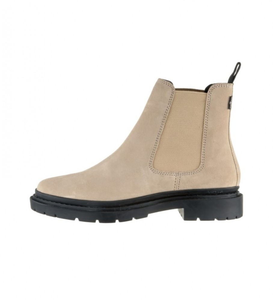 Botas Levi's Trooper Chelsea em couro bege