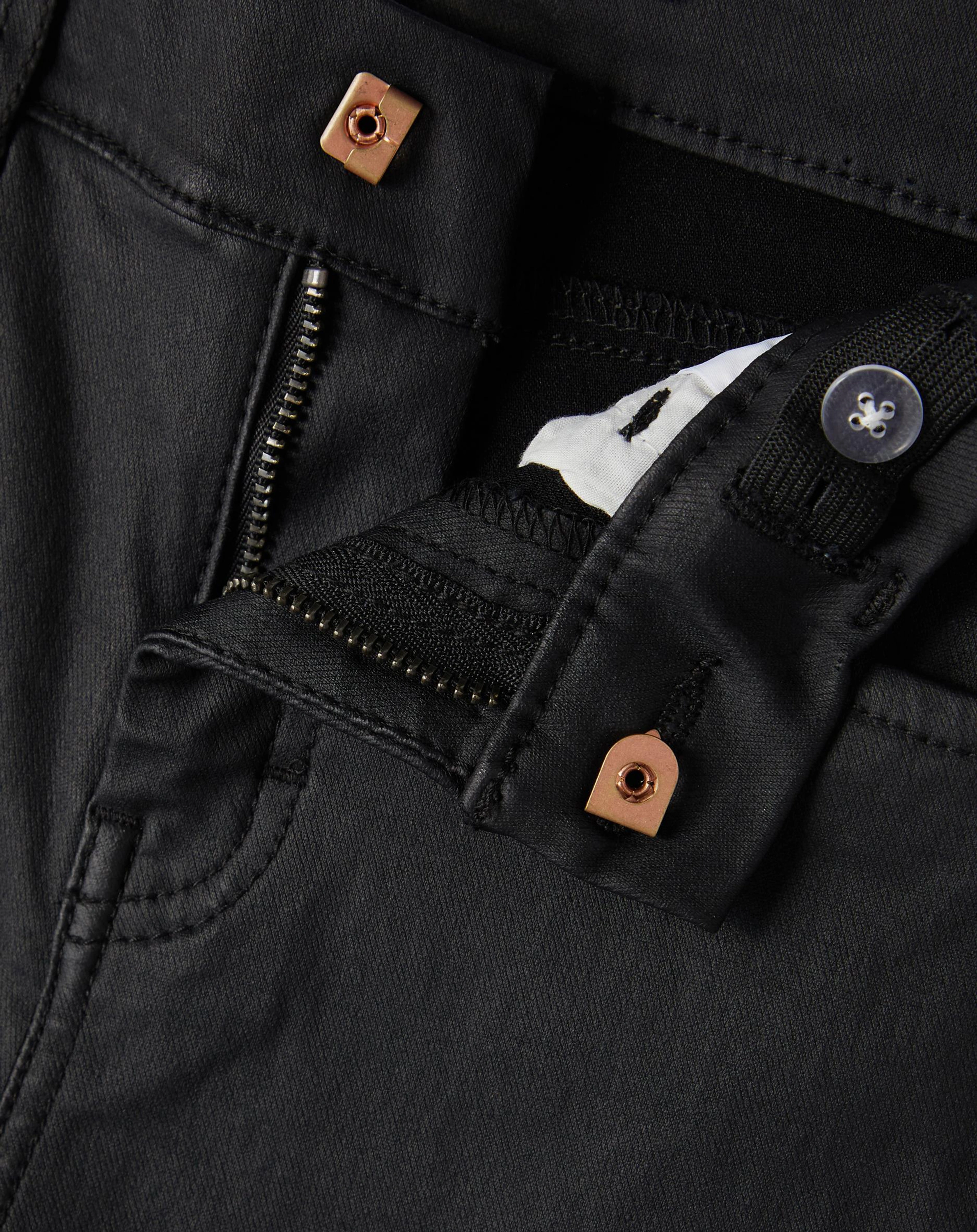 Kunstleder-Hose NKFPOLLY DNMCOATED 7545 Skinny Fit in black denim