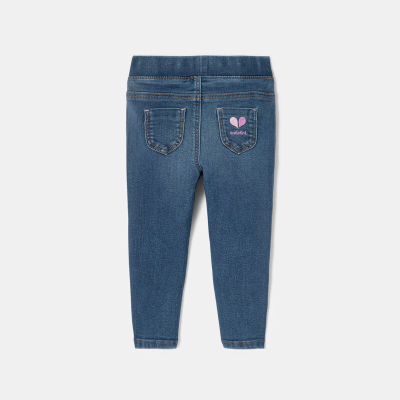 Jean slim bébé fille taille élastiquée bleu stone Catimini Bleu