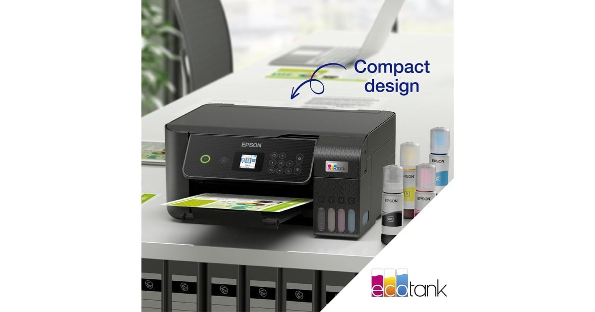 EpsonEcoTank ET-2875 A4 multifunctionele Wi-Fi-printer met inkttank all-in-one inkjetprinter  (Zwart, Scannen, Kopiëren, Wi-Fi, inclusief tot 3 jaar inkt)