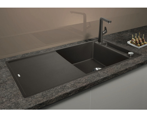 Blanco AXIA III XL 6 SF spoelbak, 990 x 500 mm, zwart, 525859