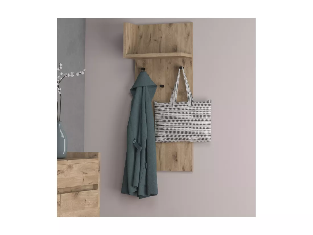 Kosmo | Panneau avec 1 étagère en MDF aspect chêne