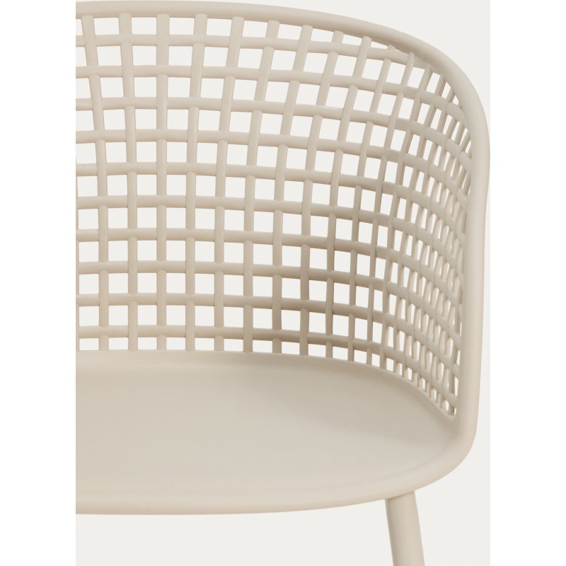 Chaise d’extérieur Tenaro en plastique avec structure en acier beige