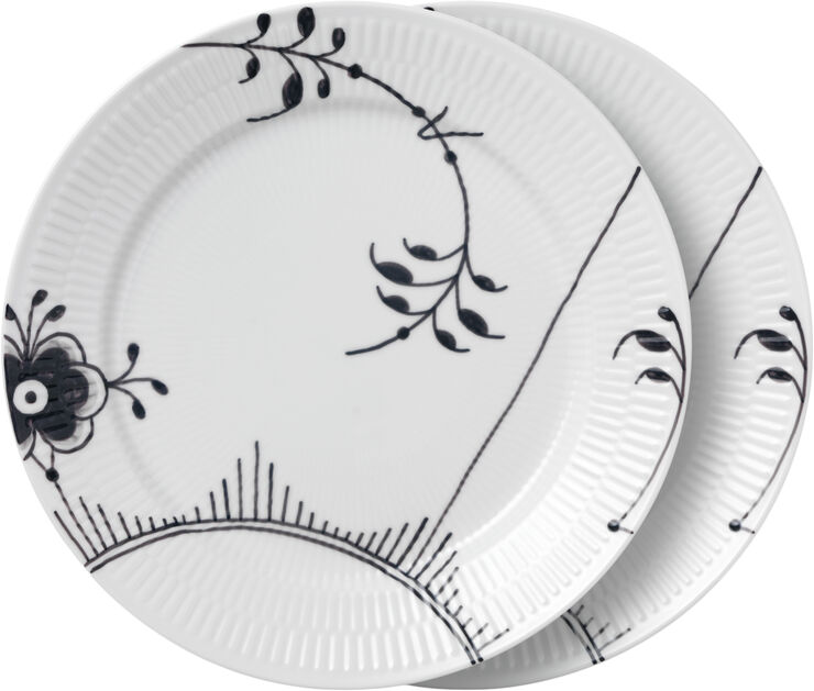 Royal Copenhagen Sort Mega Riflet 27 cm 2-pak deko 2 Hvid