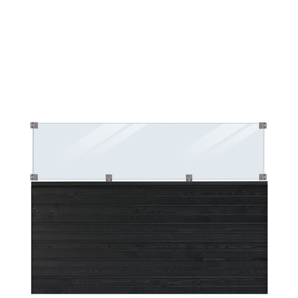 LEVEGG PLUS PLANK PROFIL M/GLASS PEFC SVART 174X125CM