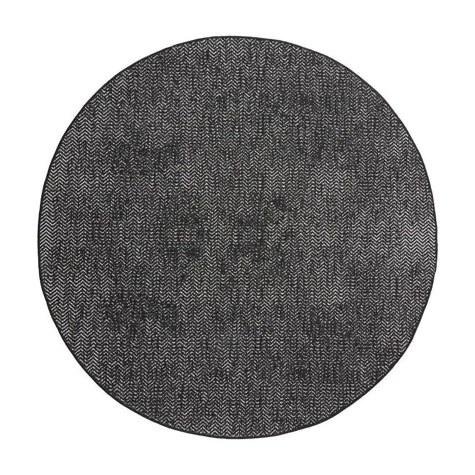 EVA Interior rond buitenkleed Dahl zwart - 200 x 200 cm
