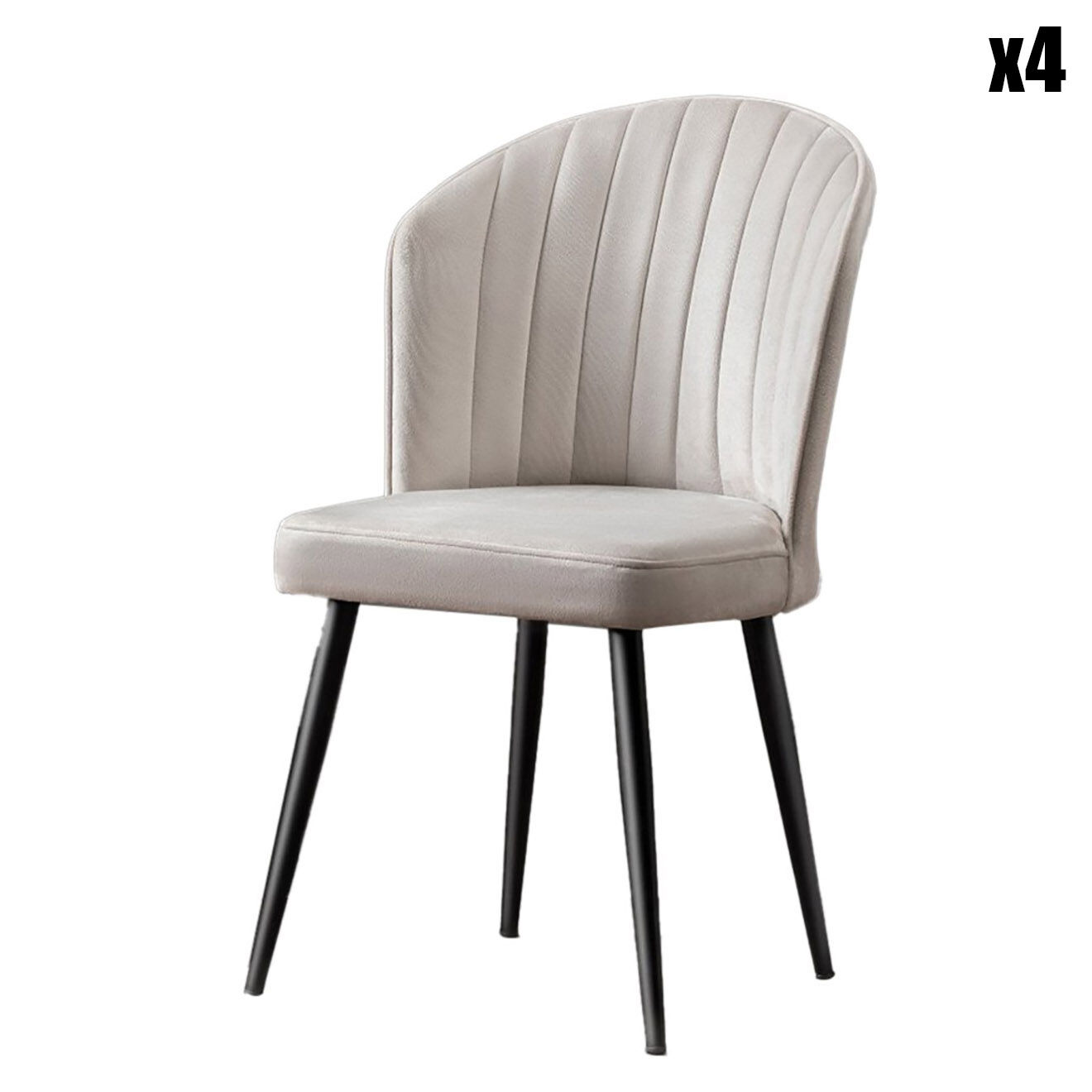 Homitis 4 Chaises Rubi crème - 52x85x42 cm