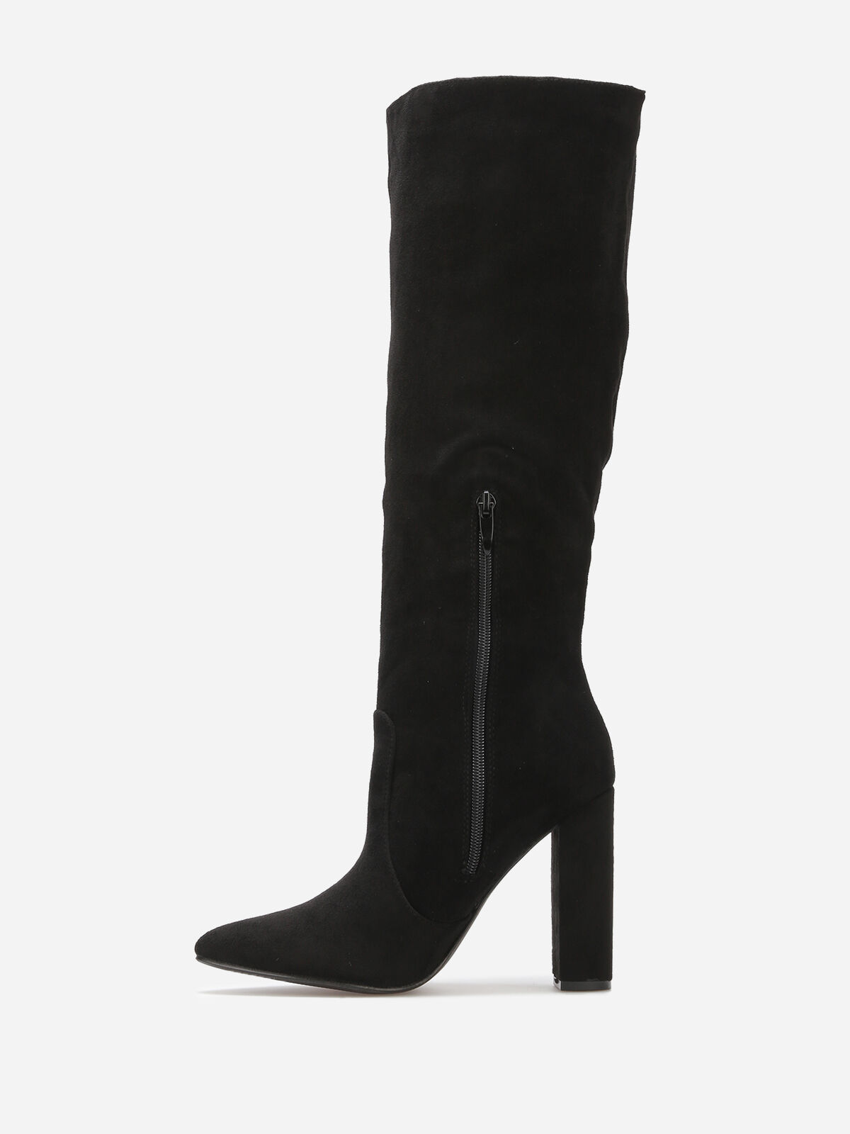 Bottes en suédine à bout pointu- Noir