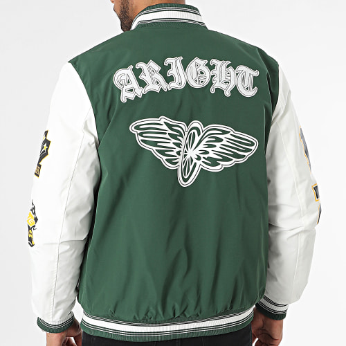 Veste Teddy Vert Blanc