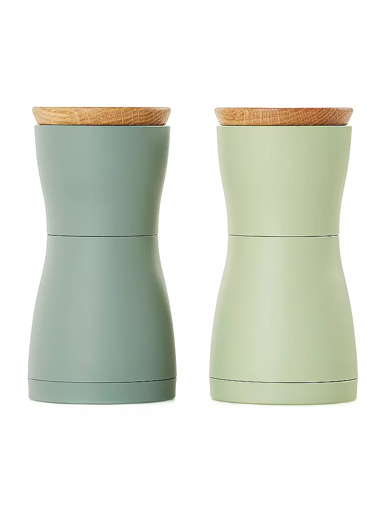 AD HOC Salz- und Pfeffermühlen Set 2-teilig 13cm TWIN Hell- /Dunkelgrau grün