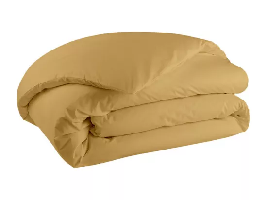 Como - Housse de couette jaune curry en percale de coton - 220x240cm
