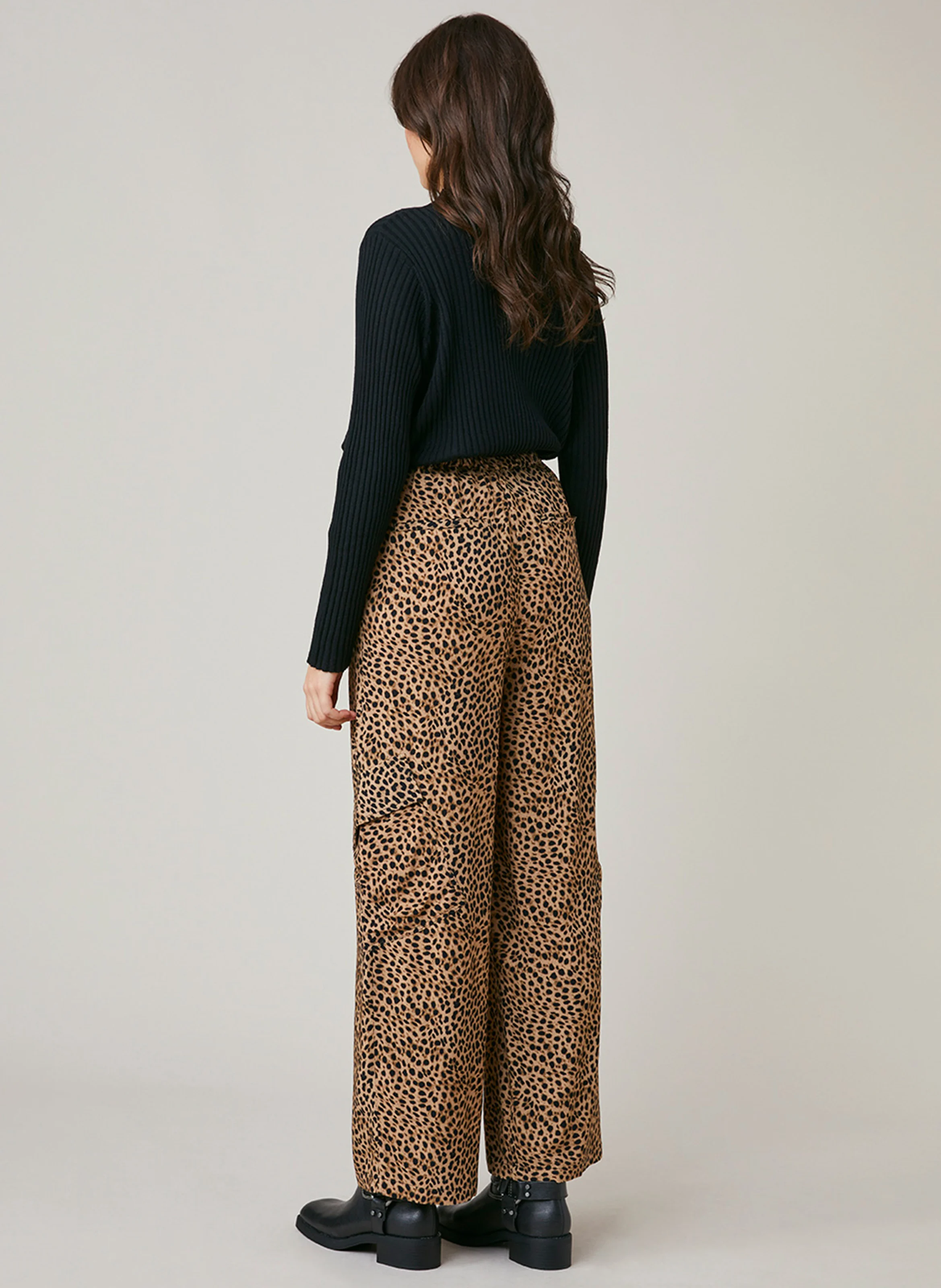 FAUSTER - Pantalon large imprimé | Marron