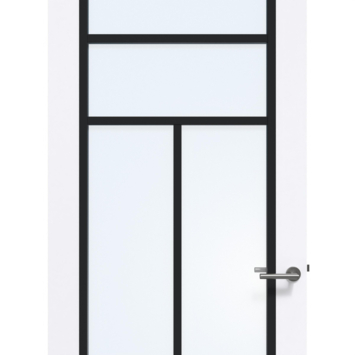 Arne & Bodil binnendeur ABD507 blank glas - extra wit afgelakt - glaslat diep zwart