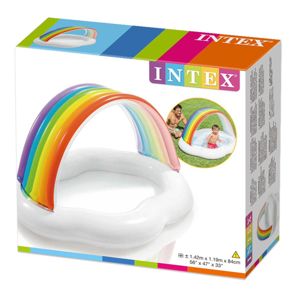 Piscina infantil Intex com cobertura em arco-íris