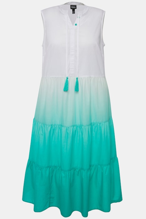 Midikleid, Farbverlauf, Tunika-Ausschnitt, ärmellos