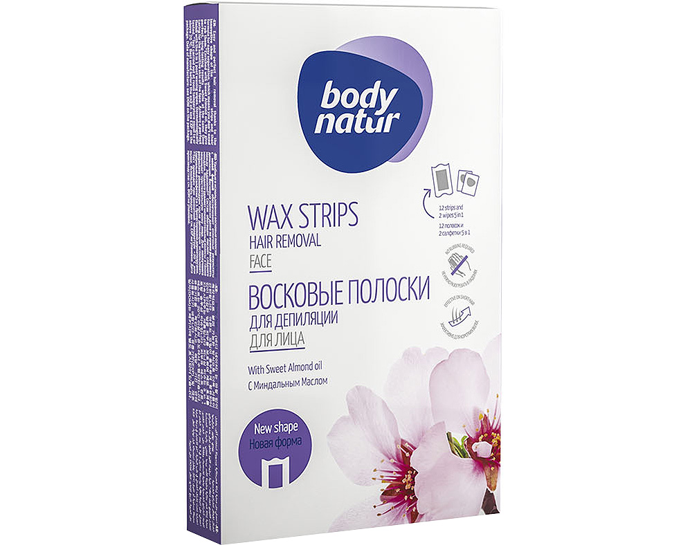 BANDAS CERA ROSTO BODY NATUR 12UN   2 TOALHITAS
