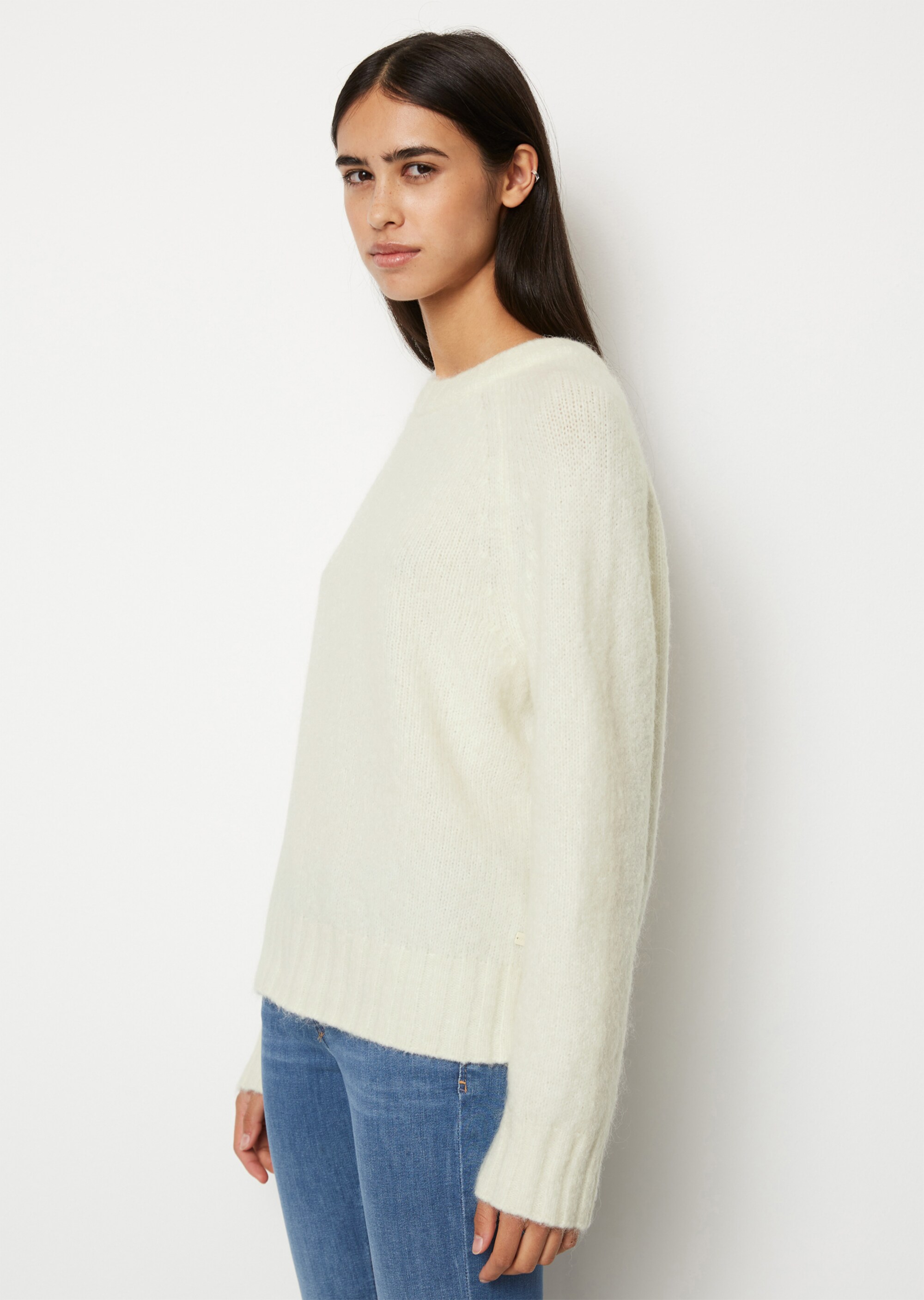 Softer Strickpullover realxed aus Schurwolle-Mohairwolle-Mix
