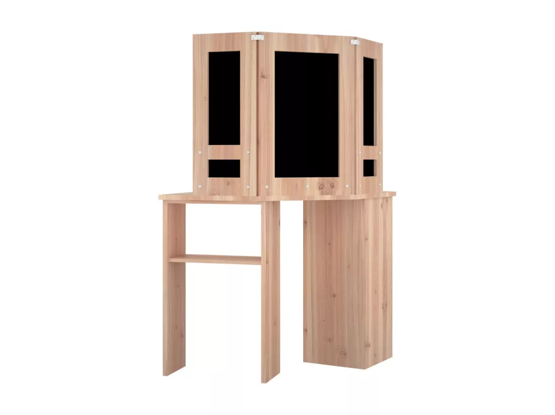 Coiffeuse d'angle avec LED Chêne 111x54x141,5 cm