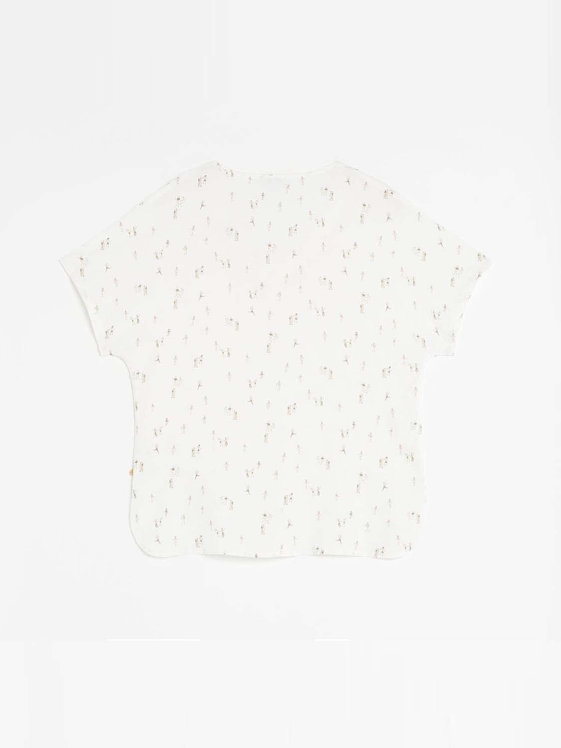 Blouse Femme Motif Minimaliste Blanc