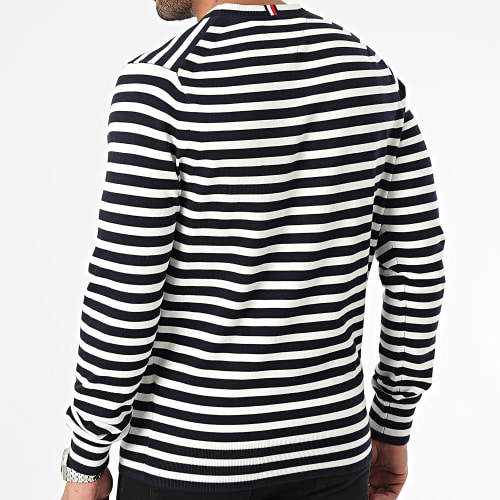 Pull 1985 1316 Beige Clair Bleu Marine