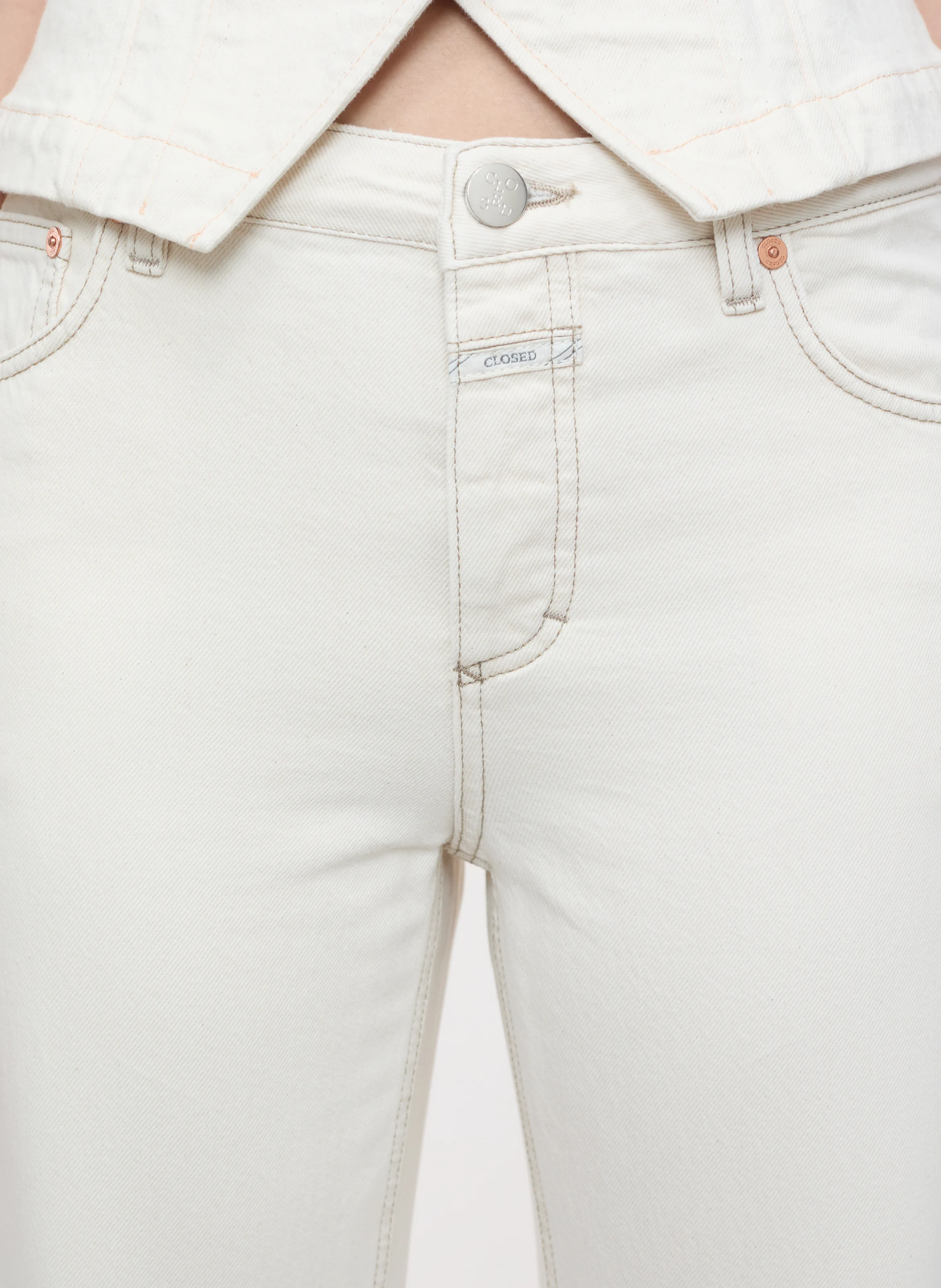 GILLAN - Jean large en coton| Beige