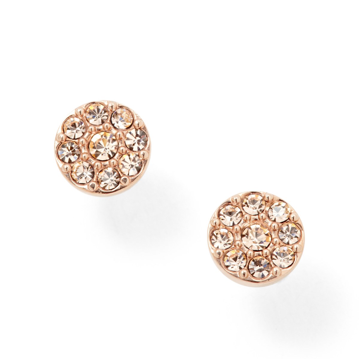 Boucles d'oreilles Fossil Sutton disques rosés