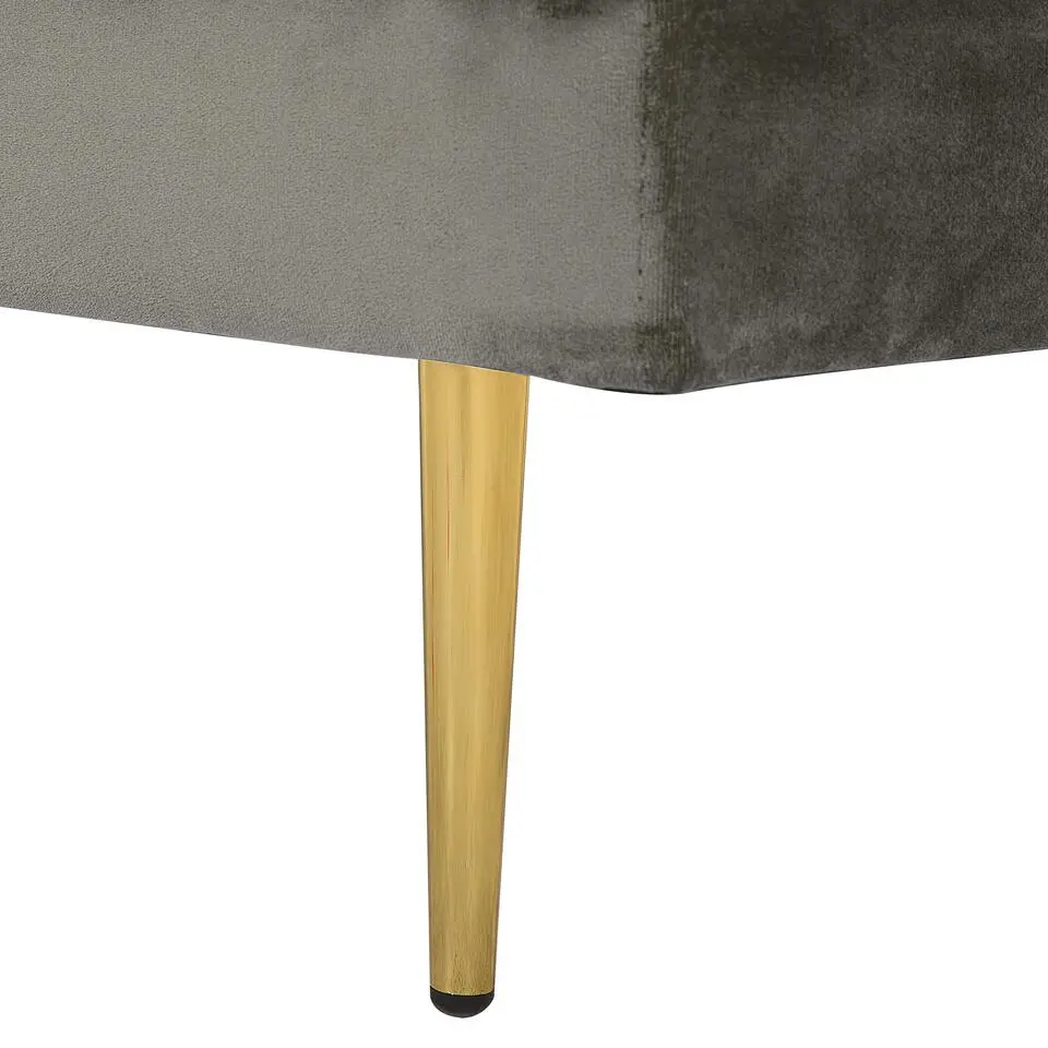 MIRAMAS - Chaise longue - Grijs - Rechterzijde - Fluweel