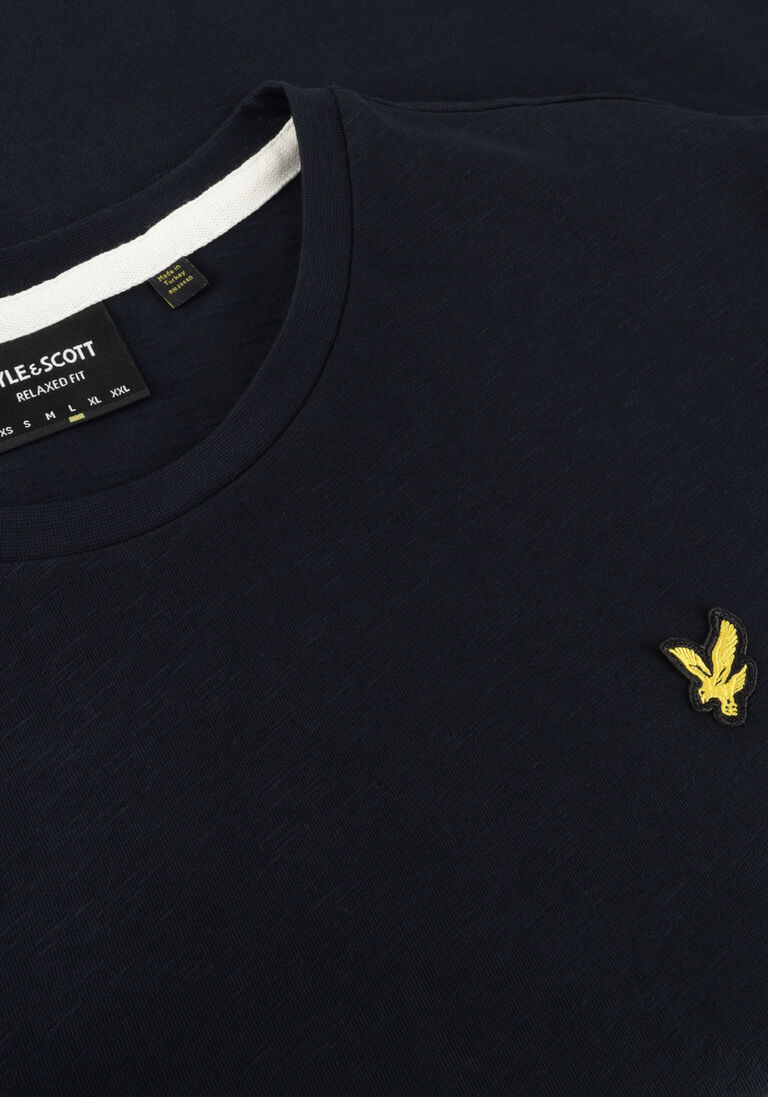 LYLE & SCOTT donkerblauwe lyle & scott t-shirt slub t-shirt