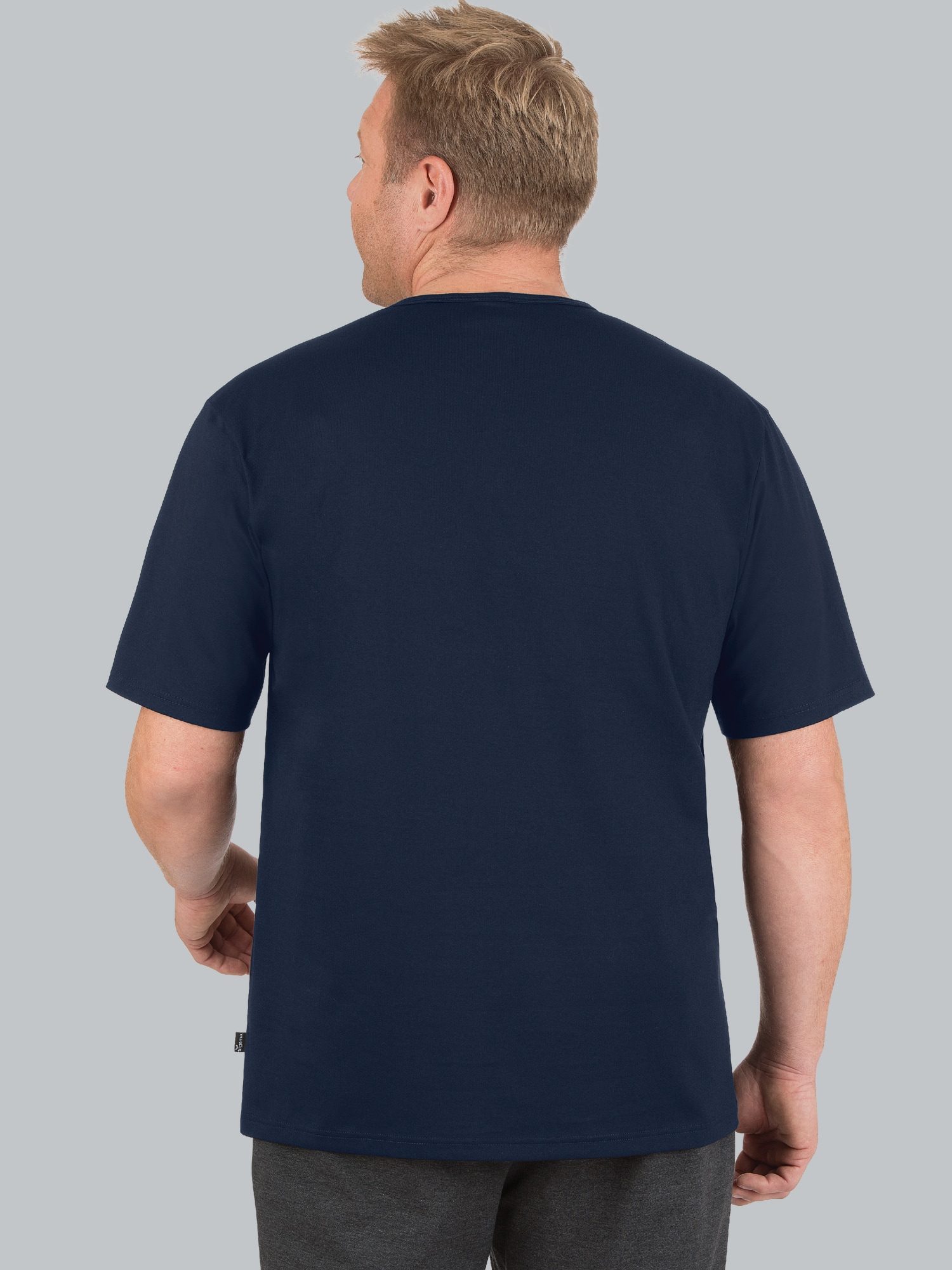 T-Shirt mit Knopfleiste DELUXE Baumwolle Navy