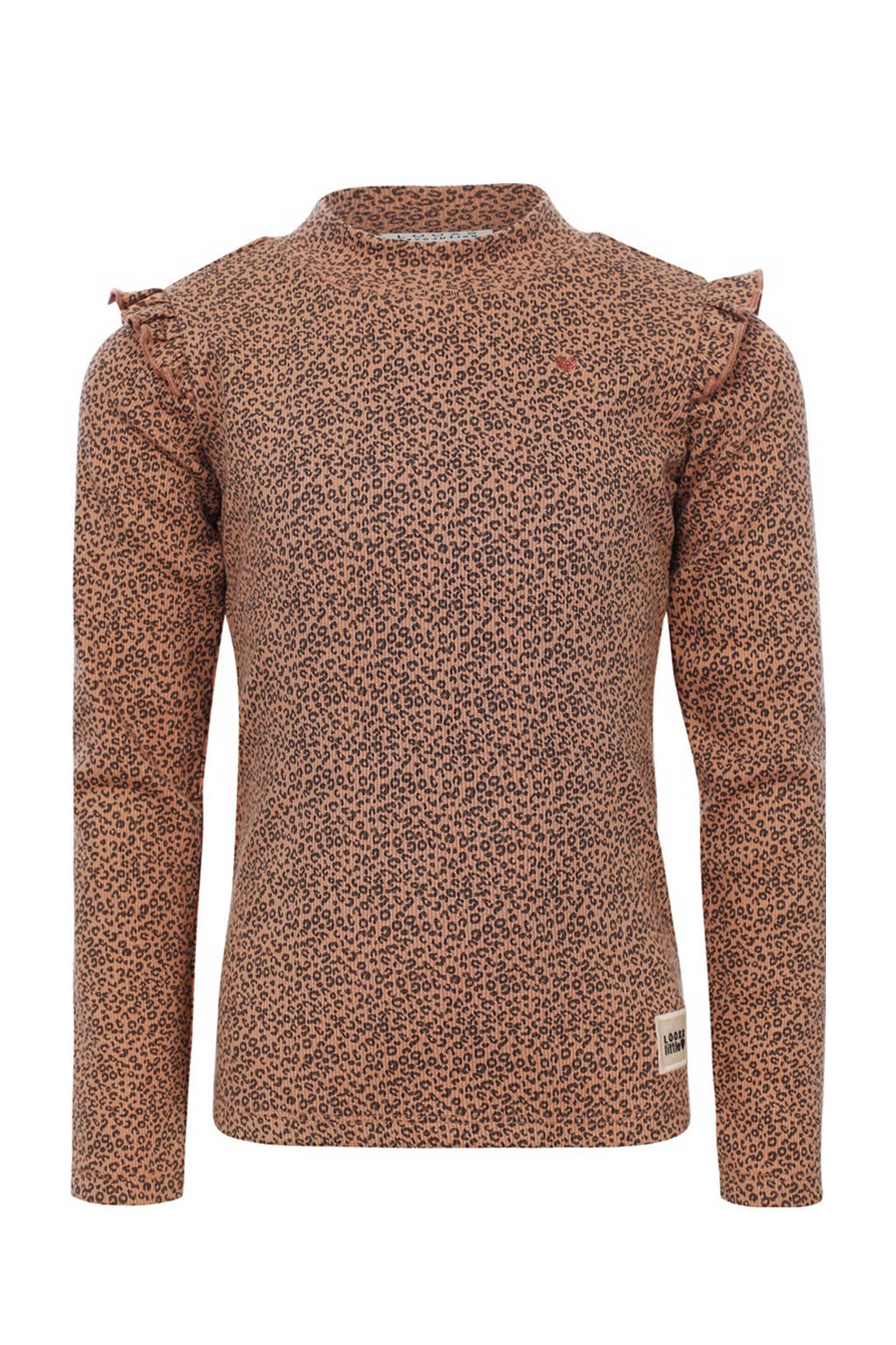 LOOXS longsleeve met all over print bruin