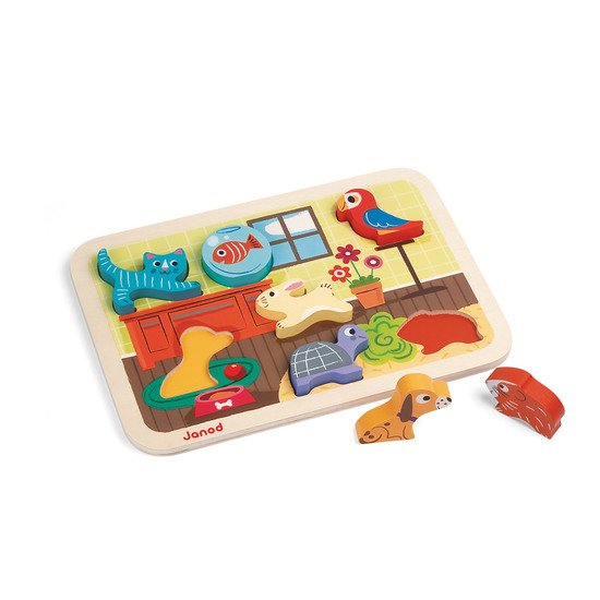 Chunky Puzzle bois 7 pièces   Dinosaures        de               Janod