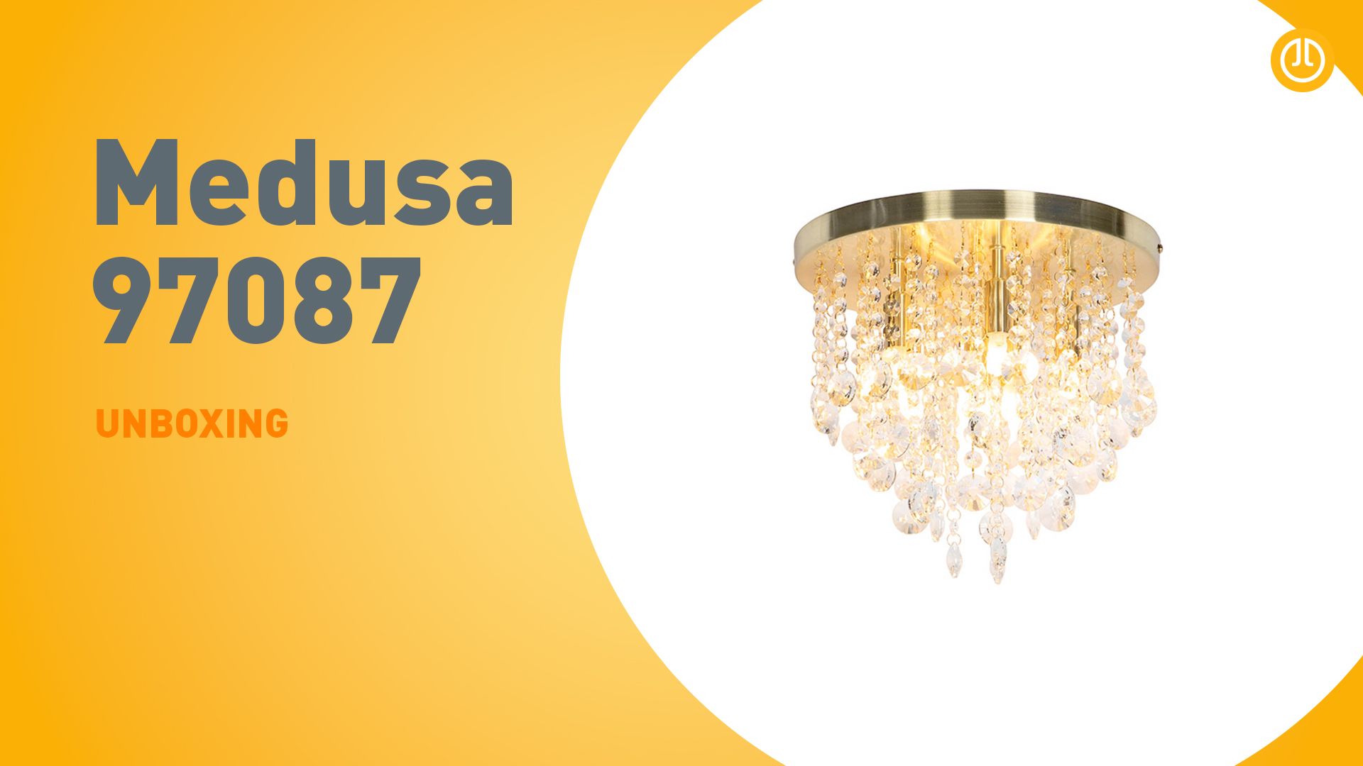Klassieke plafondlamp goud met glas - Medusa