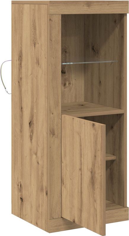 vidaXL - Dressoir - Artisanaal Eiken - Met LED-verlichting - Functioneel Ontwerp