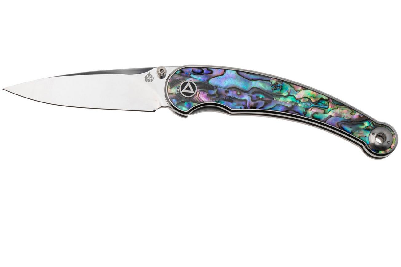 QSP Knife Dolphin QS161-D Polished 14C28N, Abalone, zakmes