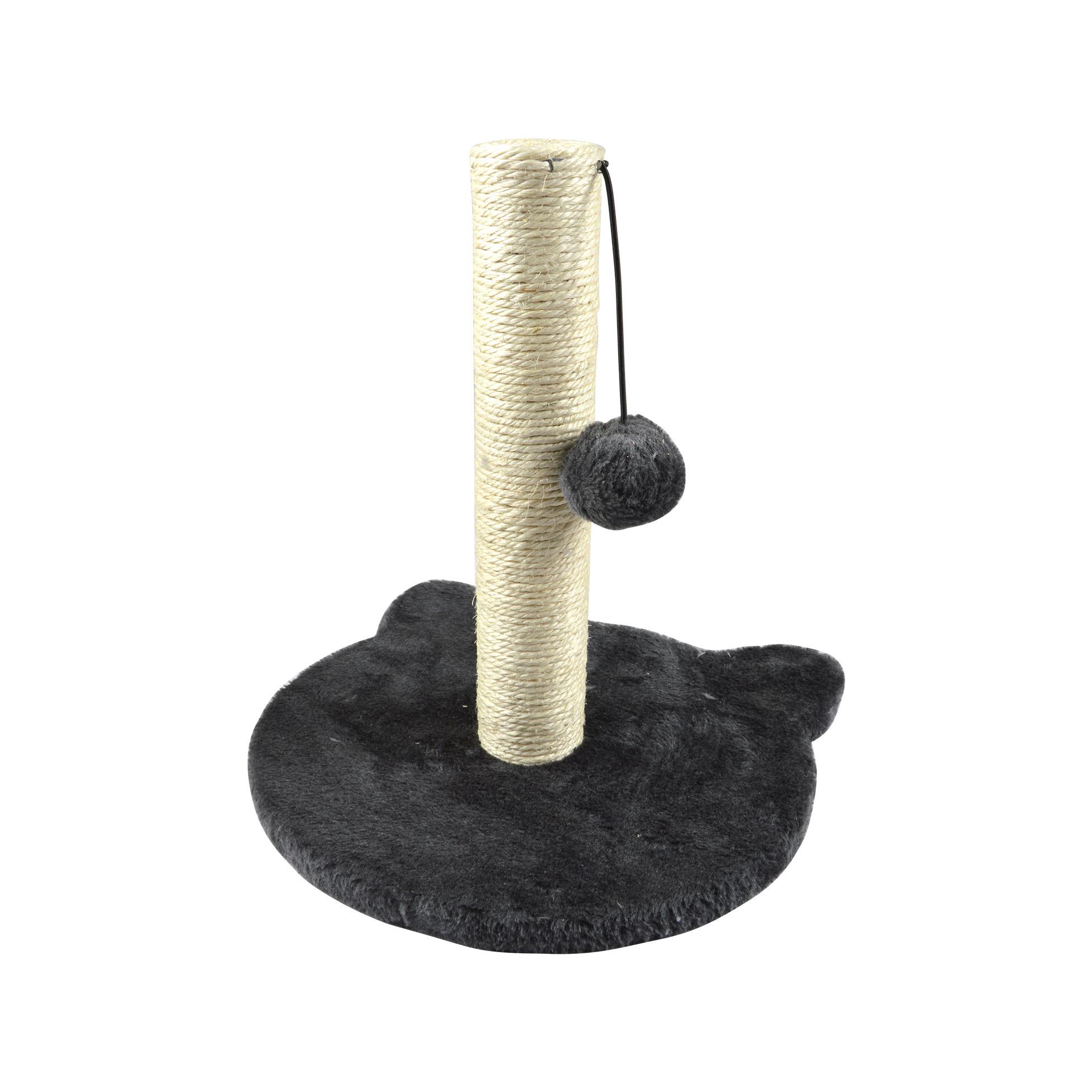 ARBRE CHATON SOCLE TETE DE CHAT ET JOUET 30X33CM ANTHRACITE